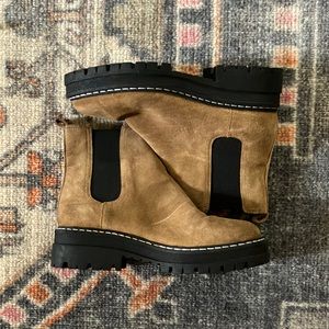 Chunky suede slip-on boots